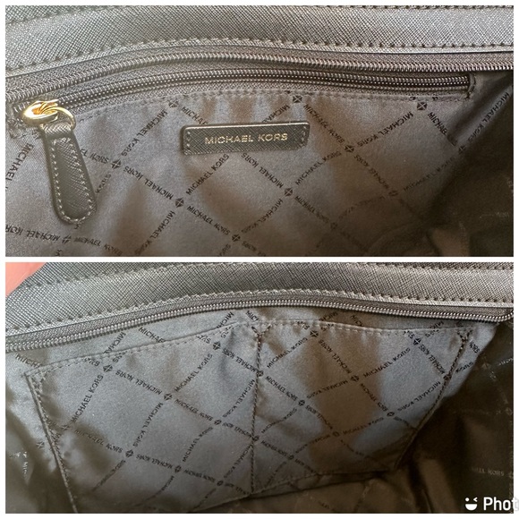 Michael Kors Selma Medium Top Zip Black Saffiano Leather Satchel Bag - Picture 12 of 16